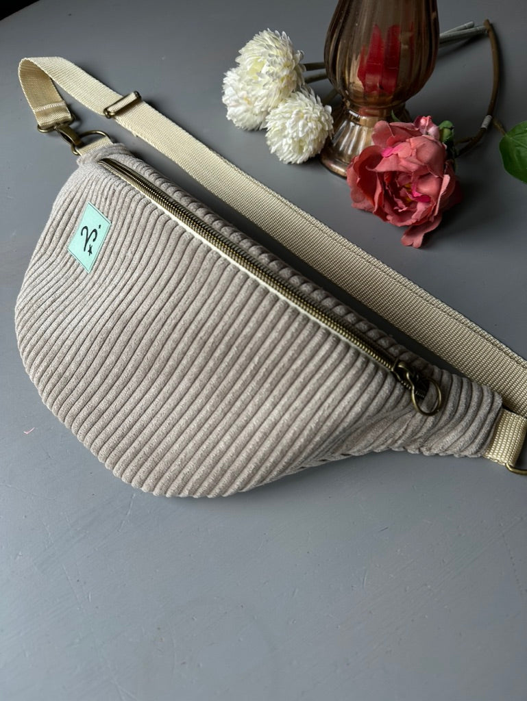 Bauchtasche Cord beige