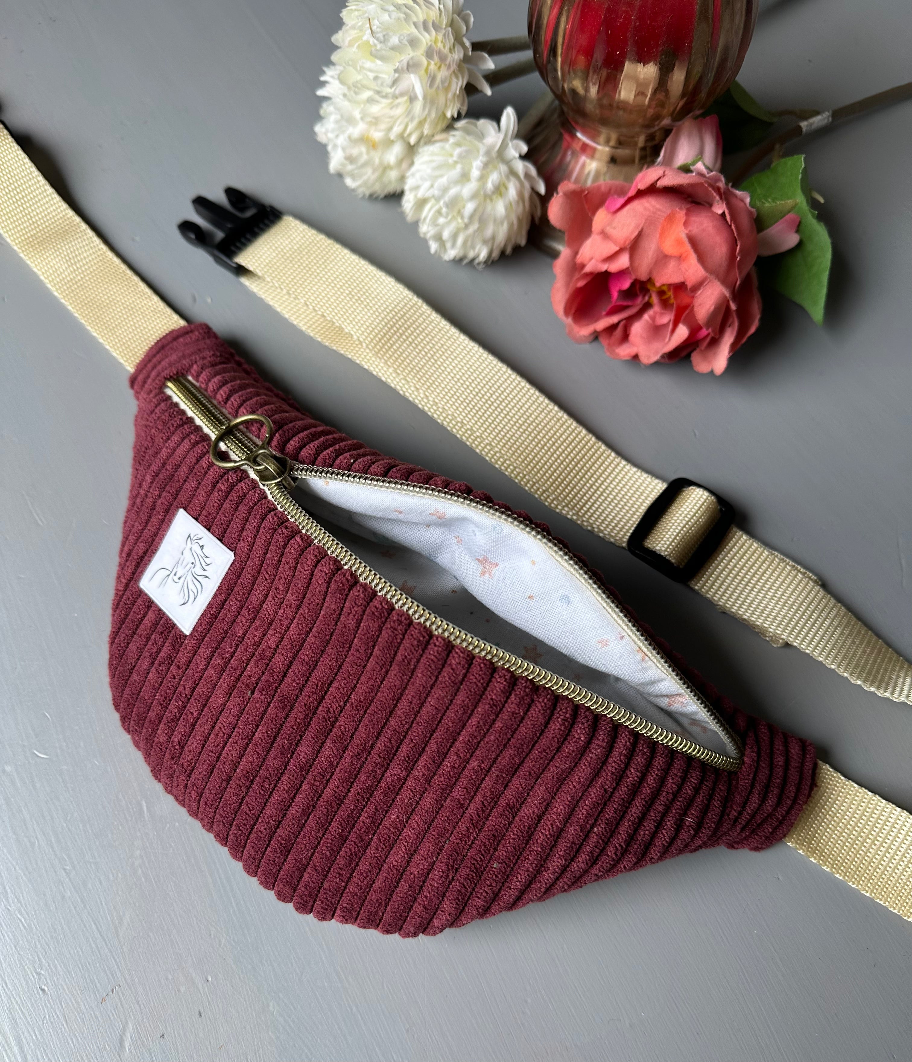 Personalisierte Kinderbauchtasche/ Minibauchtasche - Bordeaux