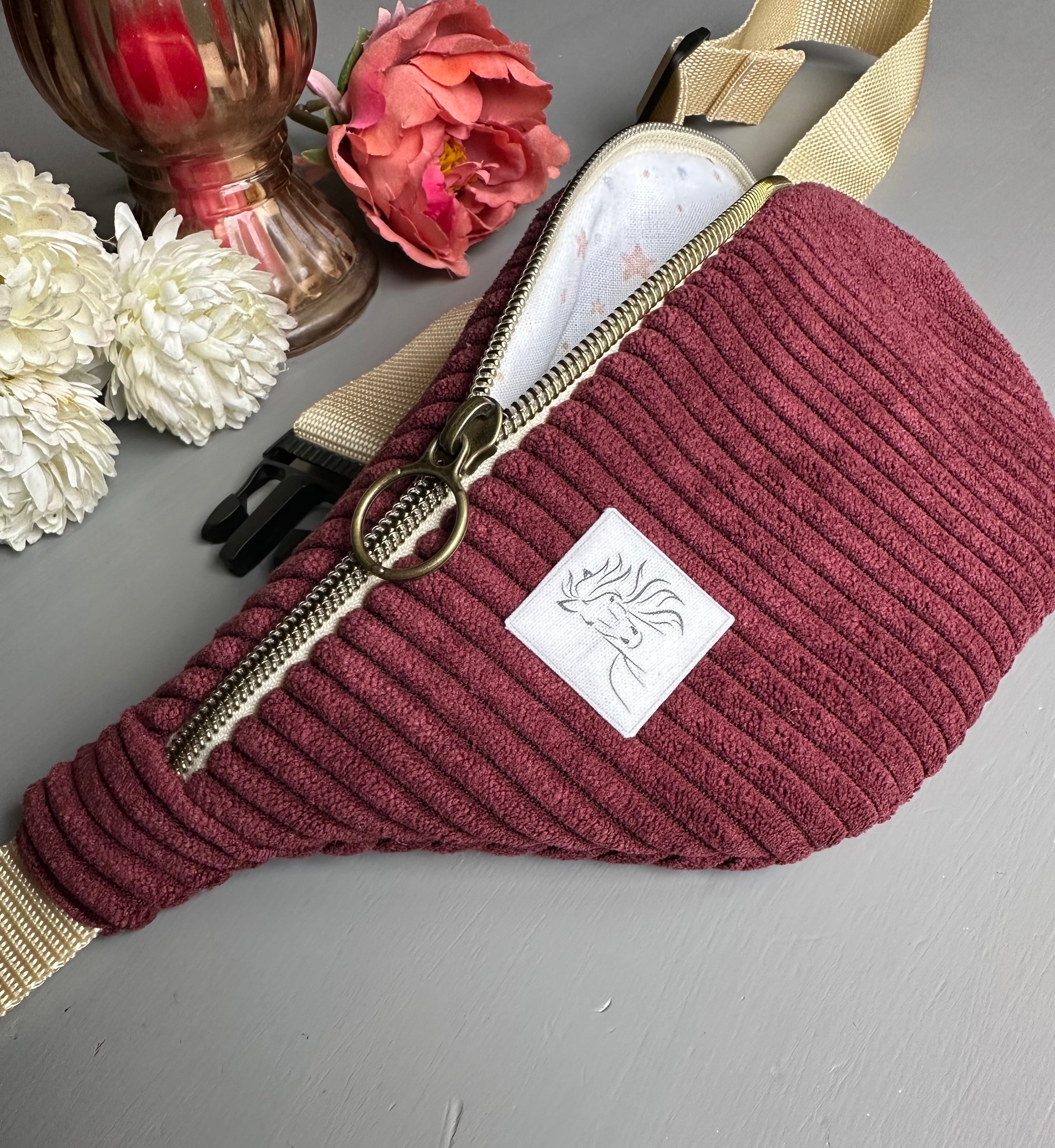 Personalisierte Kinderbauchtasche/ Minibauchtasche - Bordeaux