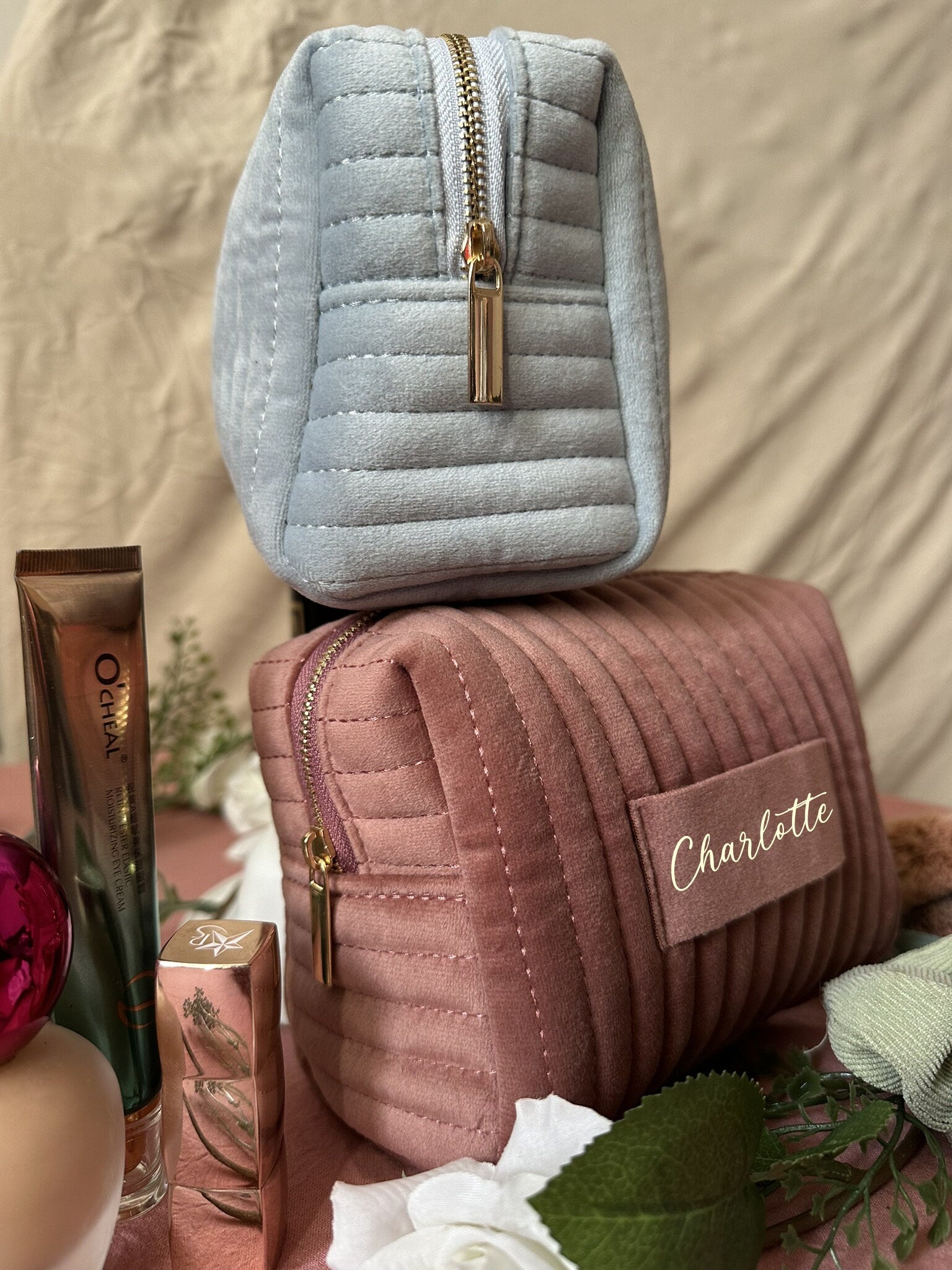 Personalisierte Kosmetiktasche Samt