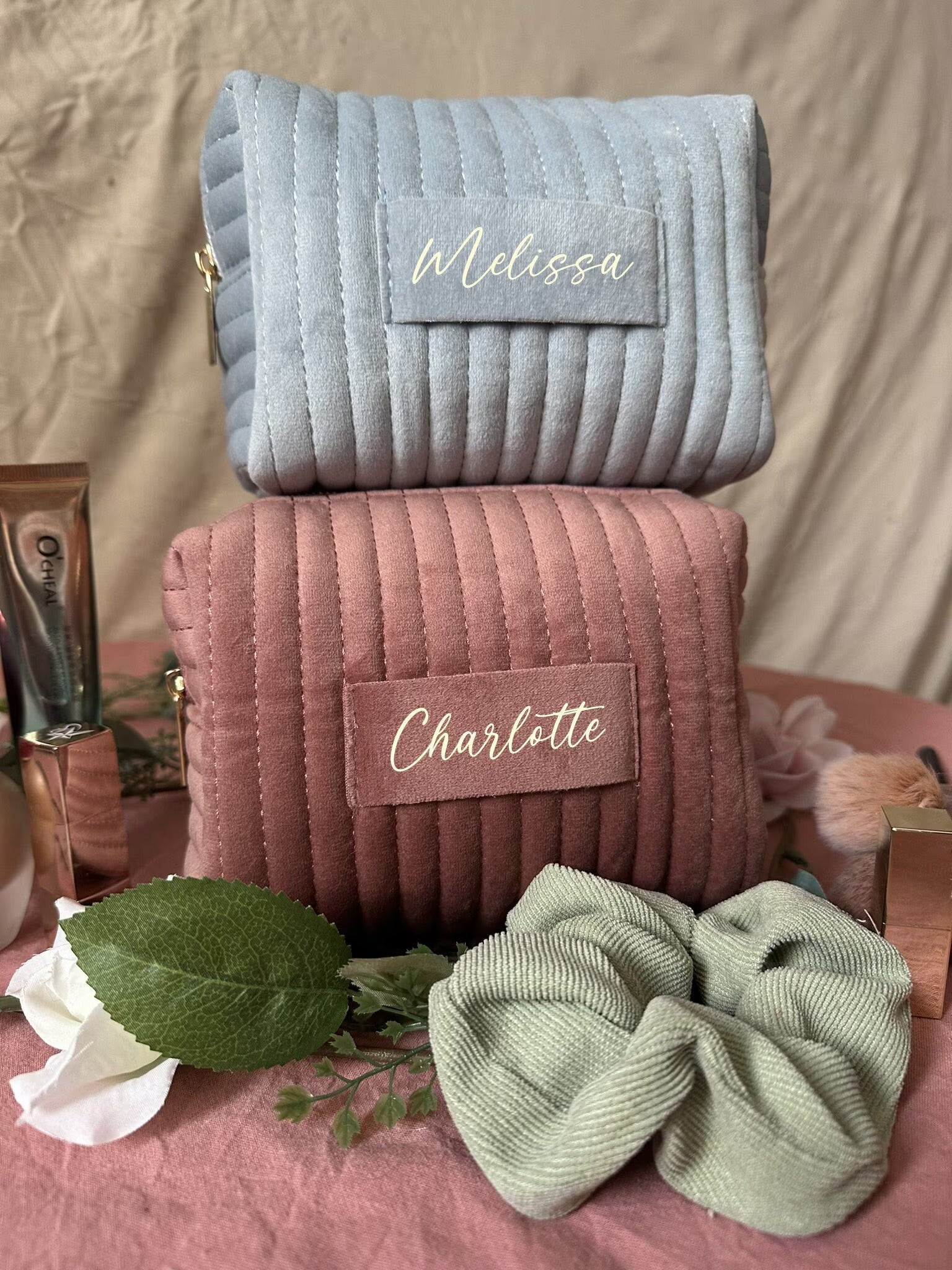 Personalisierte Kosmetiktasche Samt