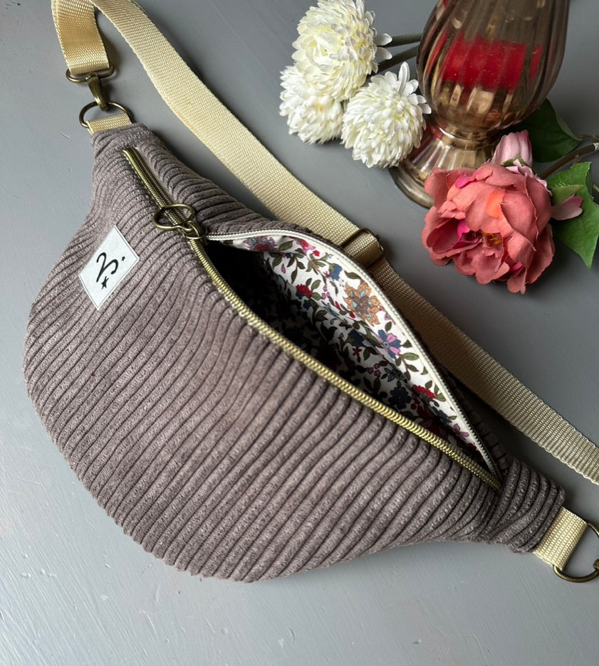 Personalisierte Bauchtasche Sternzeichen - Taupe Cord